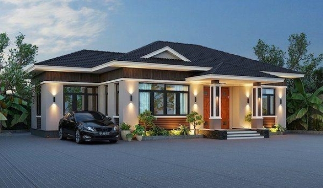 Nhà một tầng mái Nhật. Ảnh: xaynhadeponline