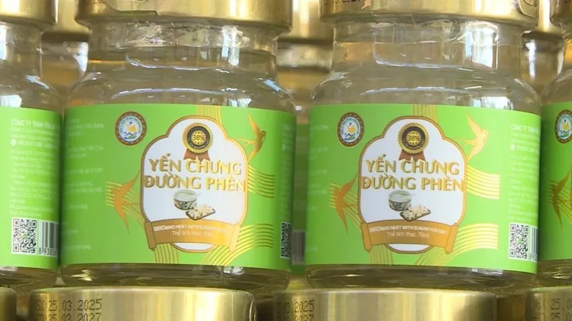 Sản phẩm yến chưng giả liên quan đến vụ việc. Ảnh: Pháp luật TP.HCM