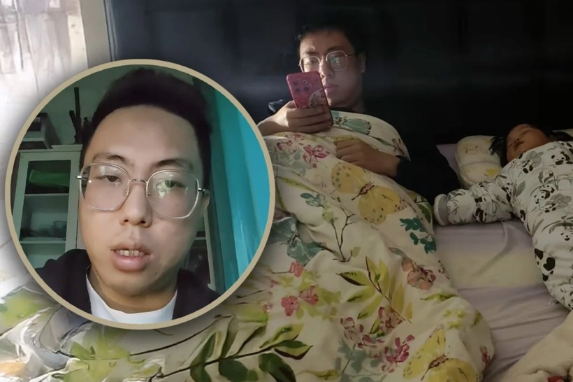 Người đàn ông mệt mỏi, trầm cảm sau khi ở nhà chăm con toàn thời gian. Ảnh: SCMP