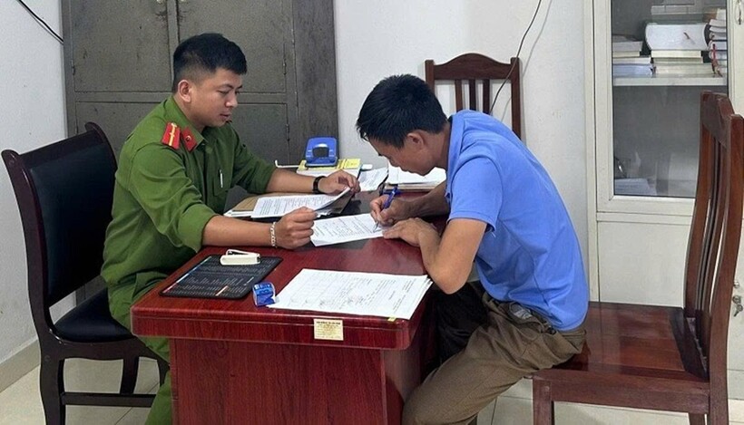 Đối tượng Vị tại cơ quan công an.