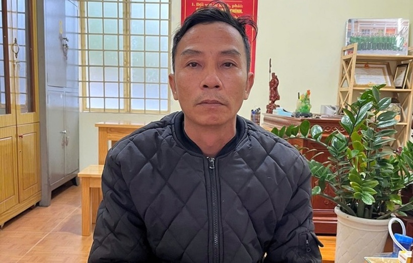 Nghi phạm Lỗ Văn Vinh tại cơ quan công an. Ảnh: Người lao động