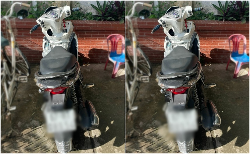Chiếc xe máy tang vật của vụ trộm. (Ảnh: Cơ quan công an)