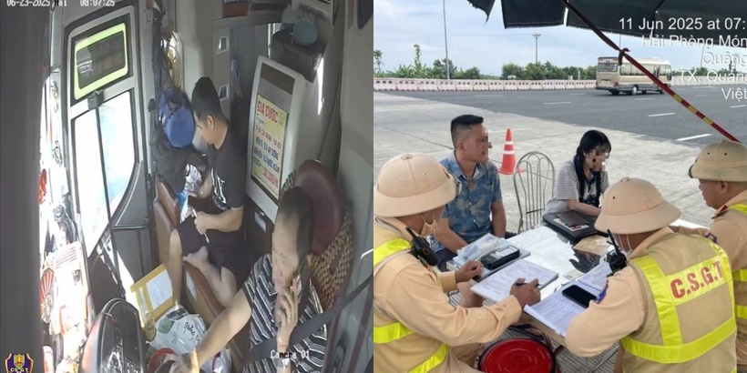 Lực lượng CSGT lập biên bản, xử lý các trường hợp lái xe sử dụng điện thoại khi điều khiển phương tiện.