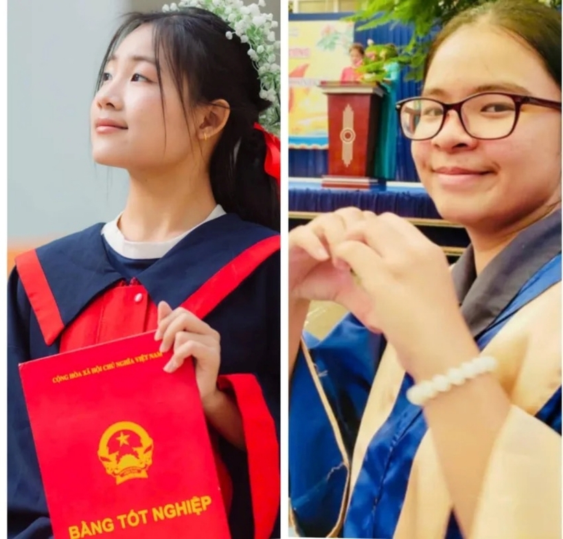 Hai thủ khoa trong kỳ thi vào lớp 10 ở TP.HCM năm 2025. Ảnh: Pháp Luật TP.HCM