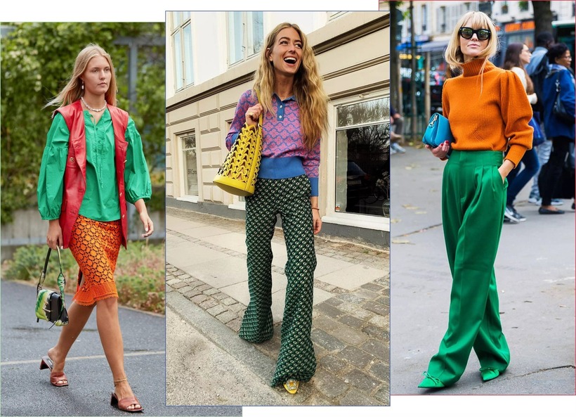 Phối màu tam giác mang lại sự cân bằng, năng động và thường được ứng dụng trong những bộ trang phục trẻ trung, cá tính. Ảnh minh hoạ.