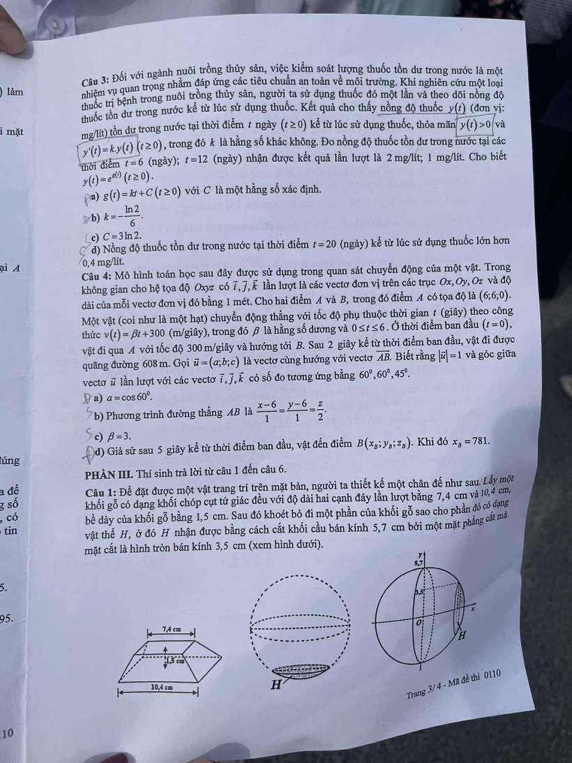 Đáp án gợi ý, đề thi môn Toán tốt nghiệp THPT 2025 mã đề 110 - 4