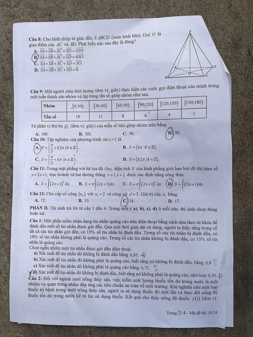 Đáp án gợi ý, đề thi môn Toán tốt nghiệp THPT 2025 mã đề 124 - 3