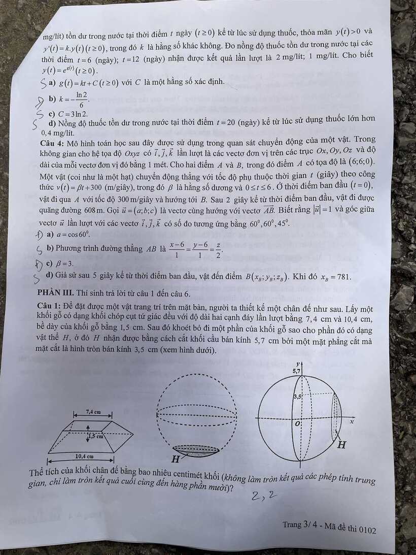 Đáp án gợi ý, đề thi môn Toán tốt nghiệp THPT 2025 mã đề 102 - 4