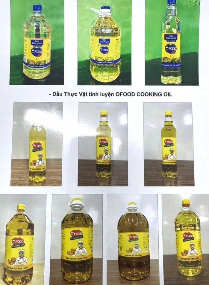 Hàng chục ngàn tấn dầu thực vật gắn nhãn hiệu Ofood không đảm bảo chất lượng cho hàng trăm công ty, đại lý phân phối trên toàn quốc. (Ảnh: NLĐ)