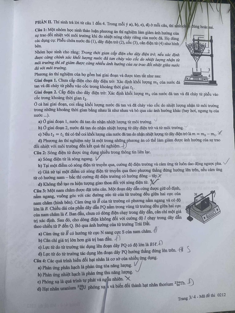 Đáp án gợi ý, đề thi môn Vật lý mã đề 0212 tốt nghiệp THPT 2025 chính xác nhất - 3