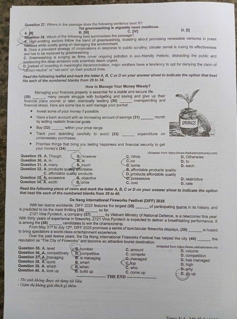 Đáp án, đề thi môn Tiếng Anh mã đề 1110 tốt nghiệp THPT 2025: Cập nhật nhanh nhất, chính xác nhất - 4