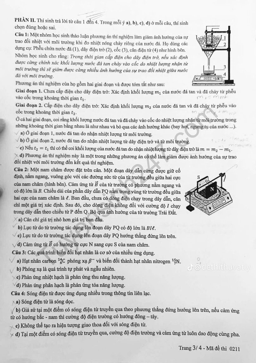 Đáp án gợi ý, đề thi môn Vật lý mã đề 0211 tốt nghiệp THPT 2025 chính xác nhất - 4