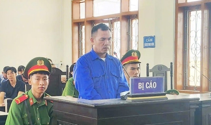 Đối tượng Nguyễn Văn Hương tại phiên xử. Ảnh: Báo Hà Tĩnh