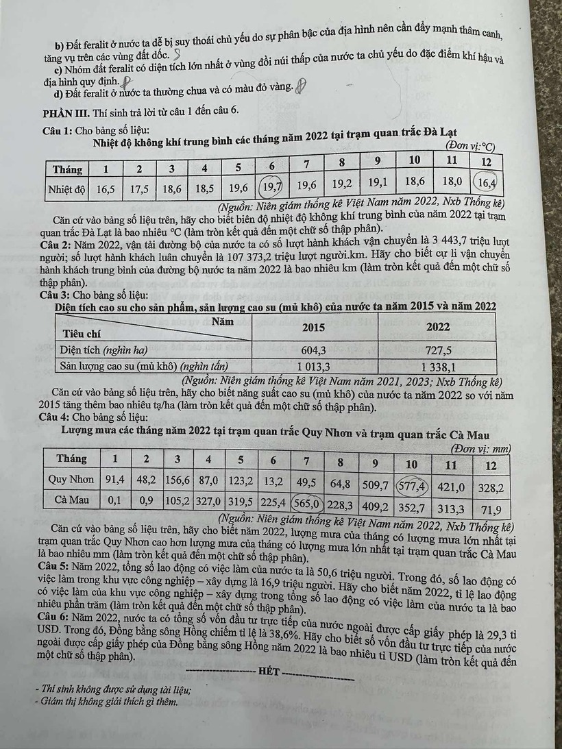 Đáp án, đề thi môn Địa lý mã đề 0906 Tốt nghiệp THPT 2025 chính xác nhất - 5