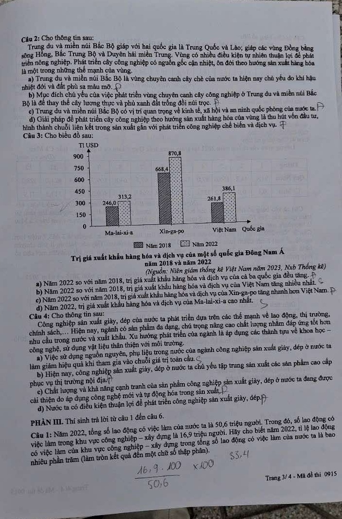 Đáp án, đề thi môn Địa lý mã đề 0915 Tốt nghiệp THPT 2025 chính xác nhất - 4