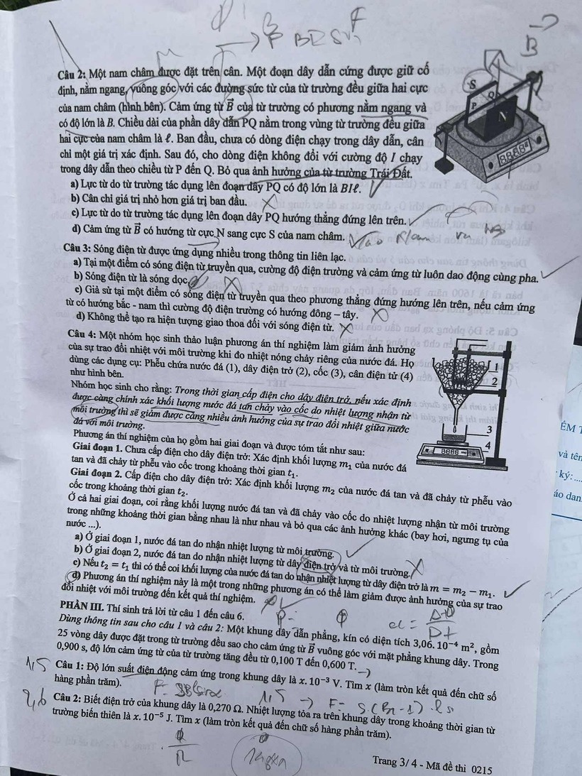 Đáp án gợi ý, đề thi môn Vật lý mã đề 0215 tốt nghiệp THPT 2025 chính xác nhất - 4