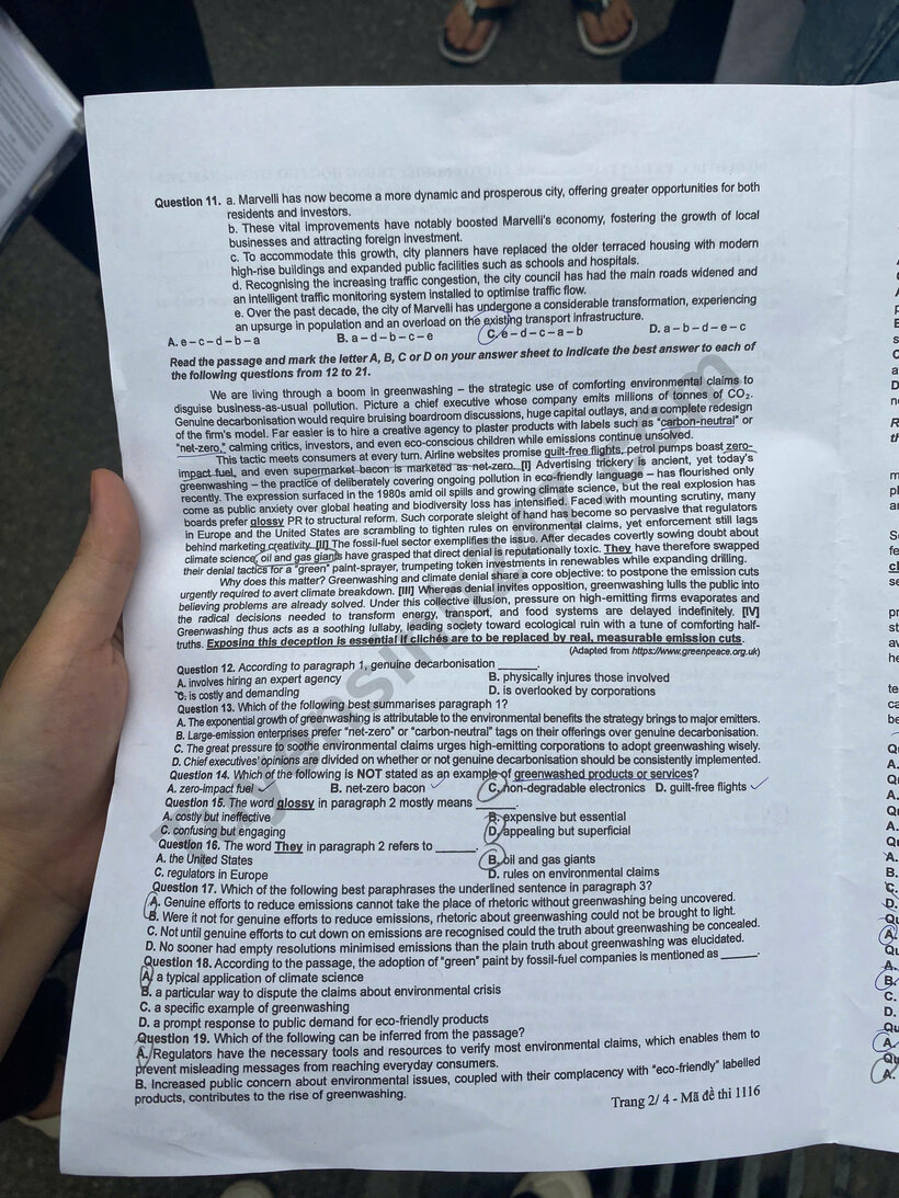 Đáp án, đề thi môn Tiếng Anh mã đề 1116 tốt nghiệp THPT 2025: Cập nhật nhanh nhất, chính xác nhất - 2