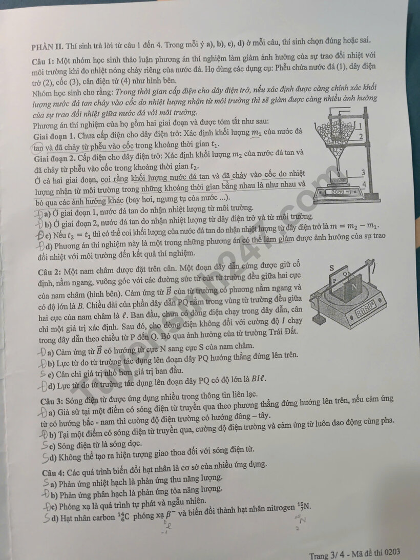Đáp án gợi ý, đề thi môn Vật lý mã đề 0203 tốt nghiệp THPT 2025 chính xác nhất - 4