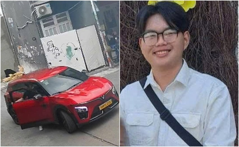 Hình ảnh nam sinh lên xe taxi trước khi mất tích. (Ảnh: Dân Việt)