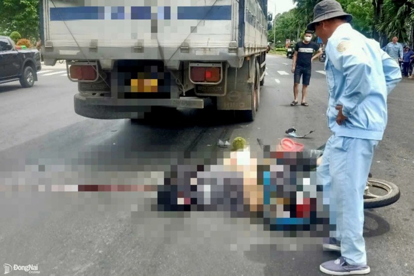 Hiện trường vụ tai nạn giao thông. Ảnh: Báo Đồng Nai.