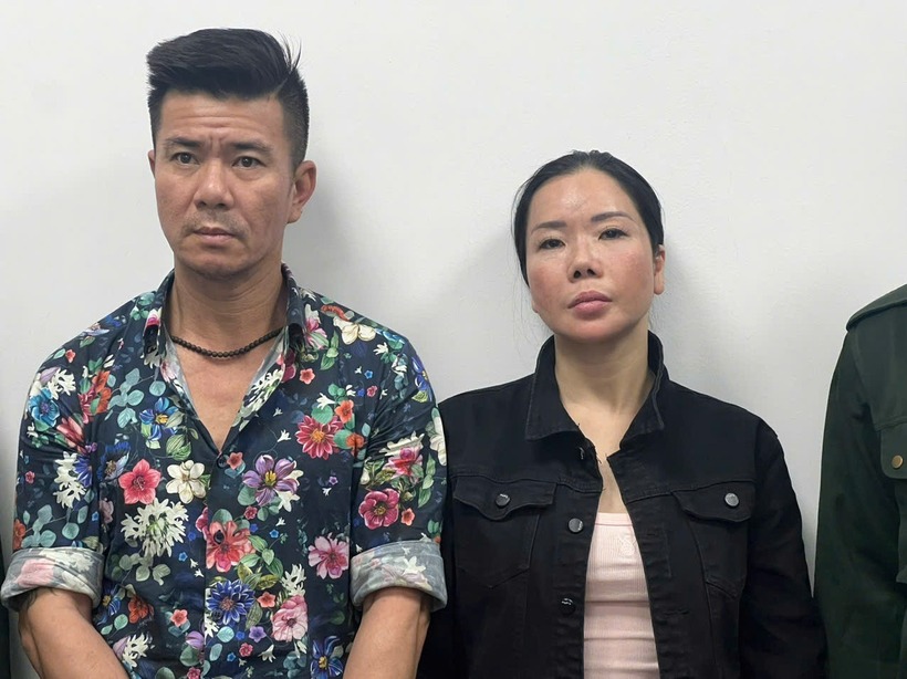 Nguyễn Thị Mai Anh cùng chồng. (Ảnh: Cơ quan công an)