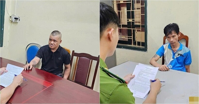 Đối tượng Bình và Miên tại cơ quan Công an.