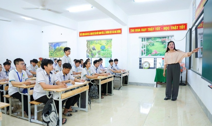 Giờ dạy học tại Trường THCS Trà Lân, xã Con Cuông, Nghệ An. Ảnh: Giáo dục và Thời đại