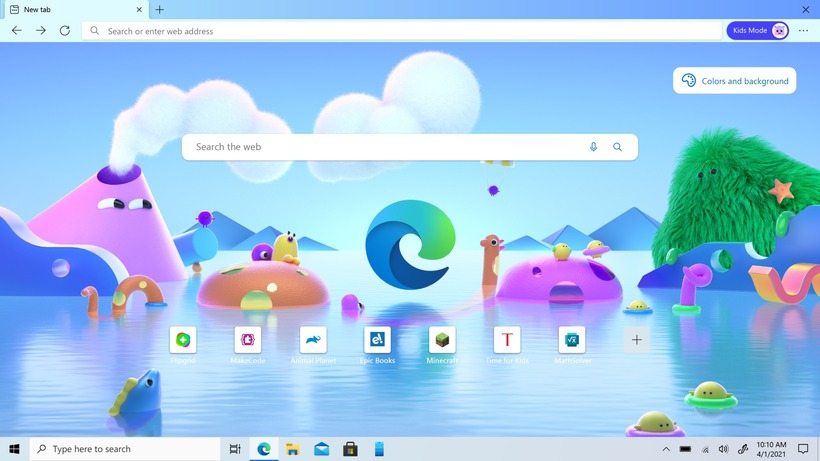 Giao diện Microsoft Edge.