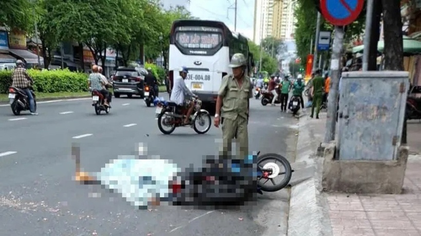 Hiện trường vụ tai nạn. Ảnh: PLO.