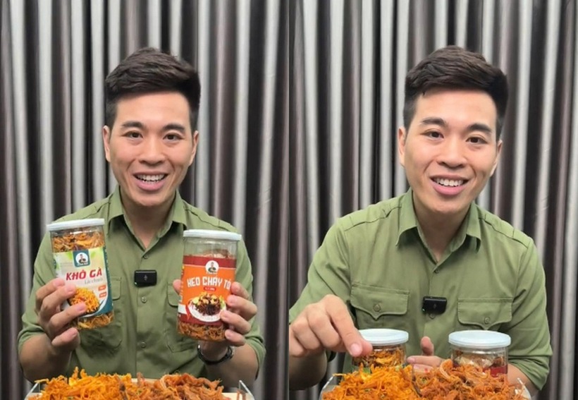 Sau khi nổi tiếng trên mạng xã hội, Lê Anh Nuôi chuyển sang livestream bán hàng online. (Ảnh: Dân trí)