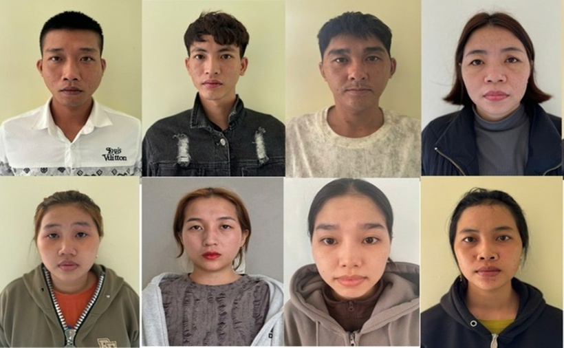 Các đối tượng trong đường dây. (Ảnh: Cơ quan công an)