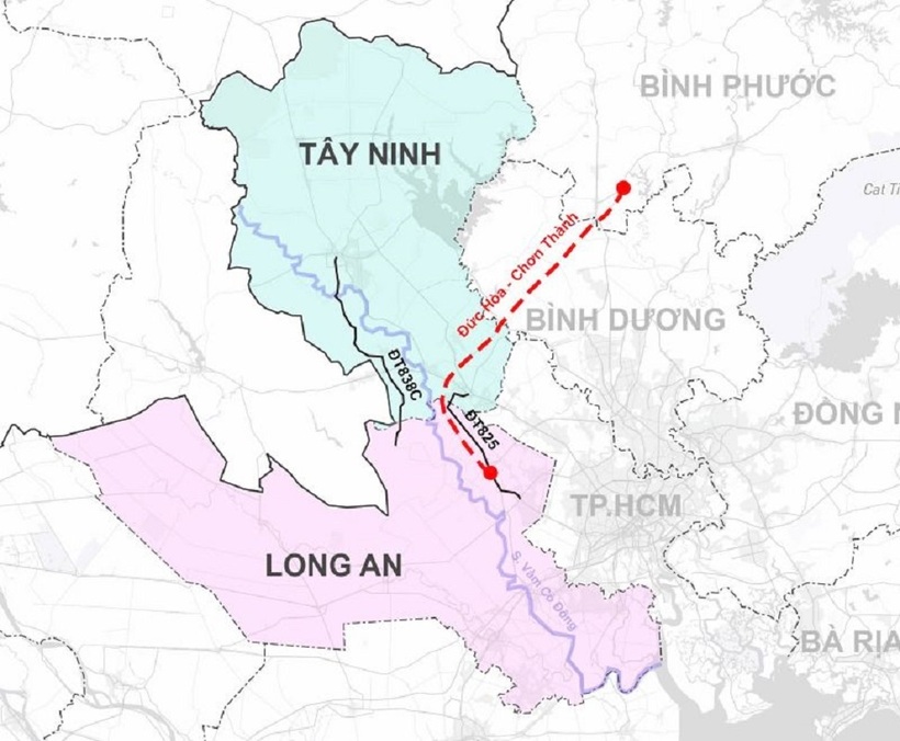 Chỉ dẫn dự án khi chưa sáp nhập tỉnh.