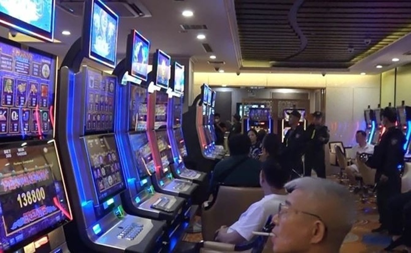 Bên trong sòng bạc ở King Club. (Ảnh: Cơ quan công an)