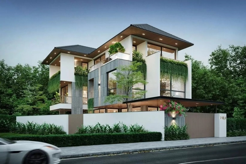 Mẫu nhà 3 tầng mái dốc vẫn luôn được ưa chuộng