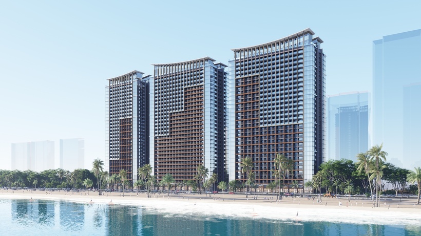 Tổ hợp Sun Centro Town phản chiếu vẻ đẹp của vịnh Hạ Long trong từng đường nét thiết kế. (Ảnh: Sun Property)