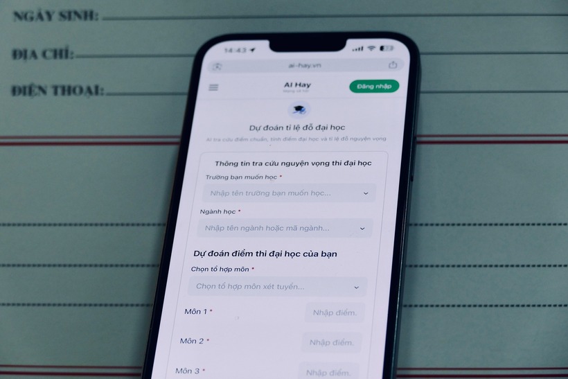 Ứng dụng AI Hay có tính năng mới giúp thí sinh thi THPT Quốc gia ước tính khả năng trúng tuyển.