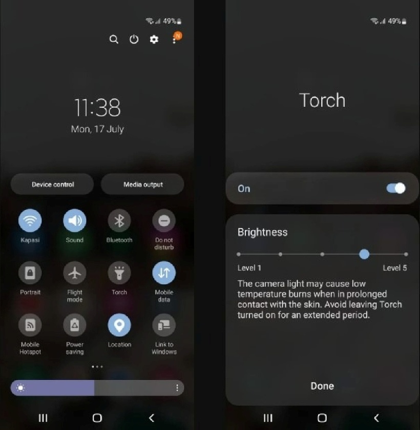 Chỉnh độ sáng đèn flash trên điện thoại Android