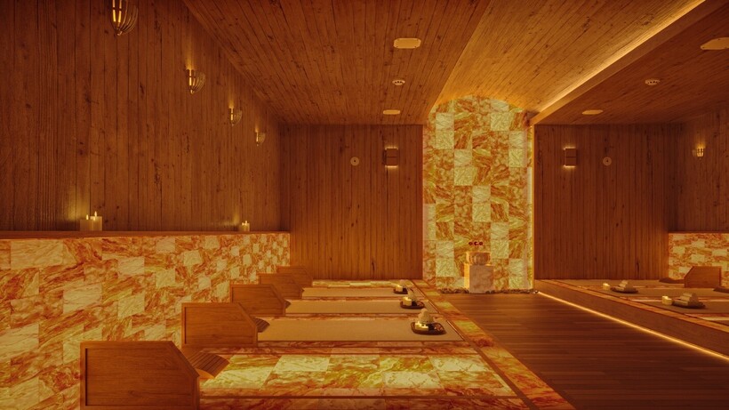Giường đá nóng tại Wellness Clubhouse
