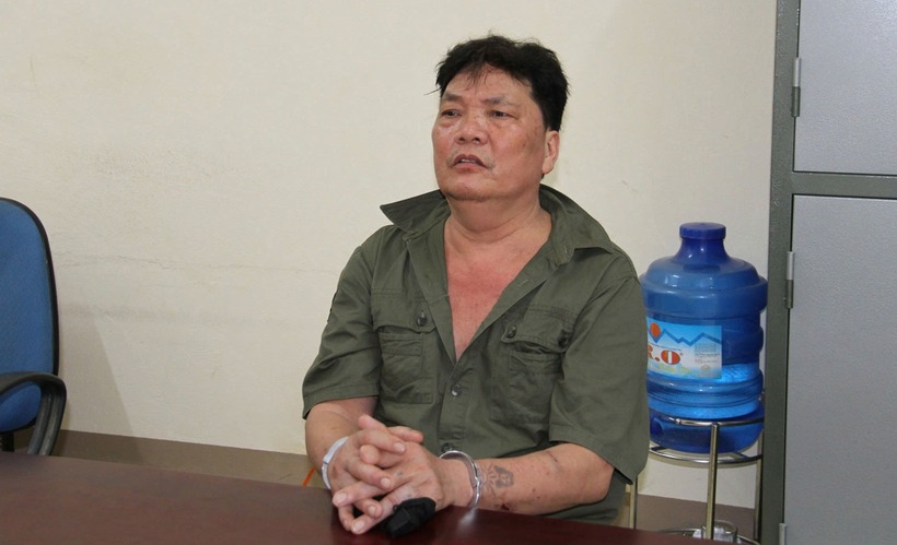 Nguyễn Văn Quang tại trụ sở Công an xã Bảo Hà, tỉnh Lào Cai. (Ảnh: Cơ quan công an)