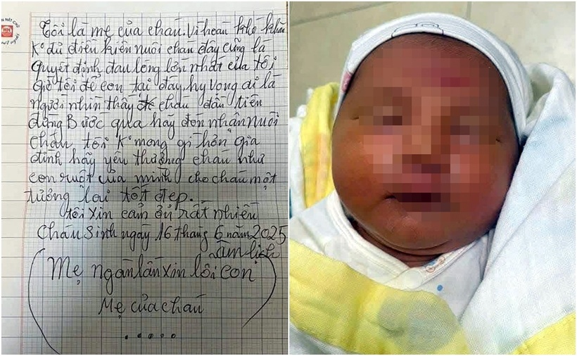 Bé gái sơ sinh bị bỏ rơi ở Hà Nội, mẹ để lại thư nhắn nhủ "hãy xem cháu như con ruột". (Ảnh: VietnamNet)