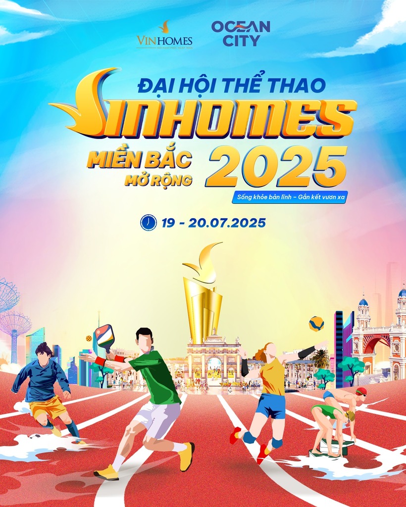 Đại hội Thể thao Vinhomes 2025 sẽ diễn ra tại Ocean City từ ngày 19 - 20/7