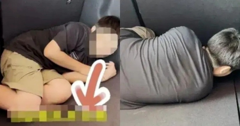 Bé trai 9 tuổi mô tại lại cho mẹ ruột thấy cảnh nhốt trong cốp xe. Ảnh: Seehua.