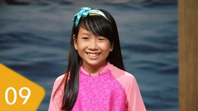 Bảo Ngọc năm 11 tuổi tham gia chương trình Shark Tank. Ảnh: Ngôi sao