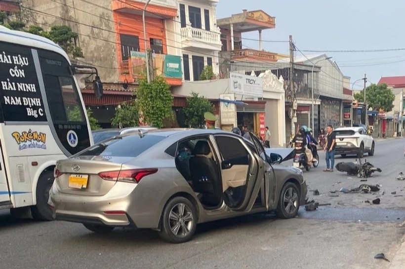 Hiện trường vụ tai nạn. Ảnh: Báo Dân trí.