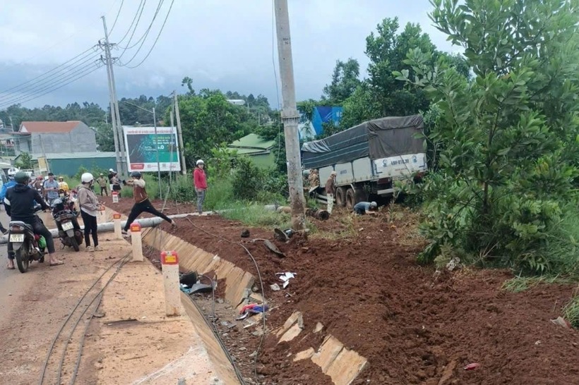 Hiện trường vụ tai nạn. Ảnh: Báo Lâm Đồng.