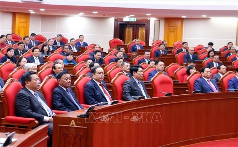 Các đại biểu tham dự bế mạc Hội nghị lần thứ mười hai Ban Chấp hành Trung ương Đảng khóa XIII. Ảnh: Phạm Kiên/TTXVN