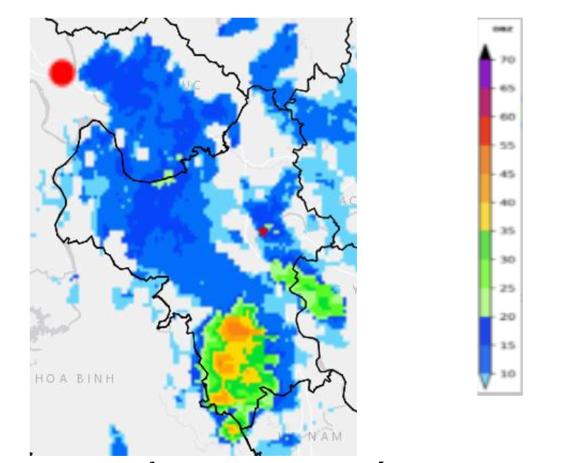 Ảnh ra đa thời tiết tại khu vực