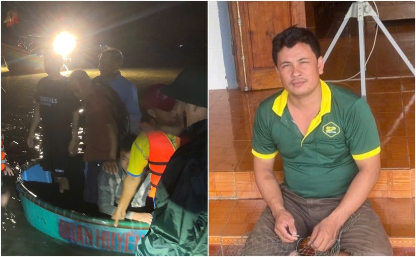 Anh Lĩnh cùng các thuyền viên trên tàu của mình cứu được 26 người, số còn lại được tàu khác cứu và đưa vào bờ an toàn. (Ảnh: VietnamNet)