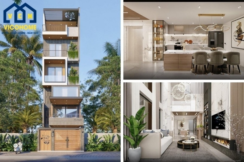 Nhà nhiều tầng thường được phân chia thành các khu chức năng riêng.