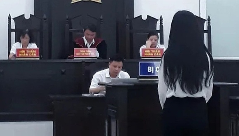 Bị cáo L. tại phiên xét xử. Ảnh: Dân Trí